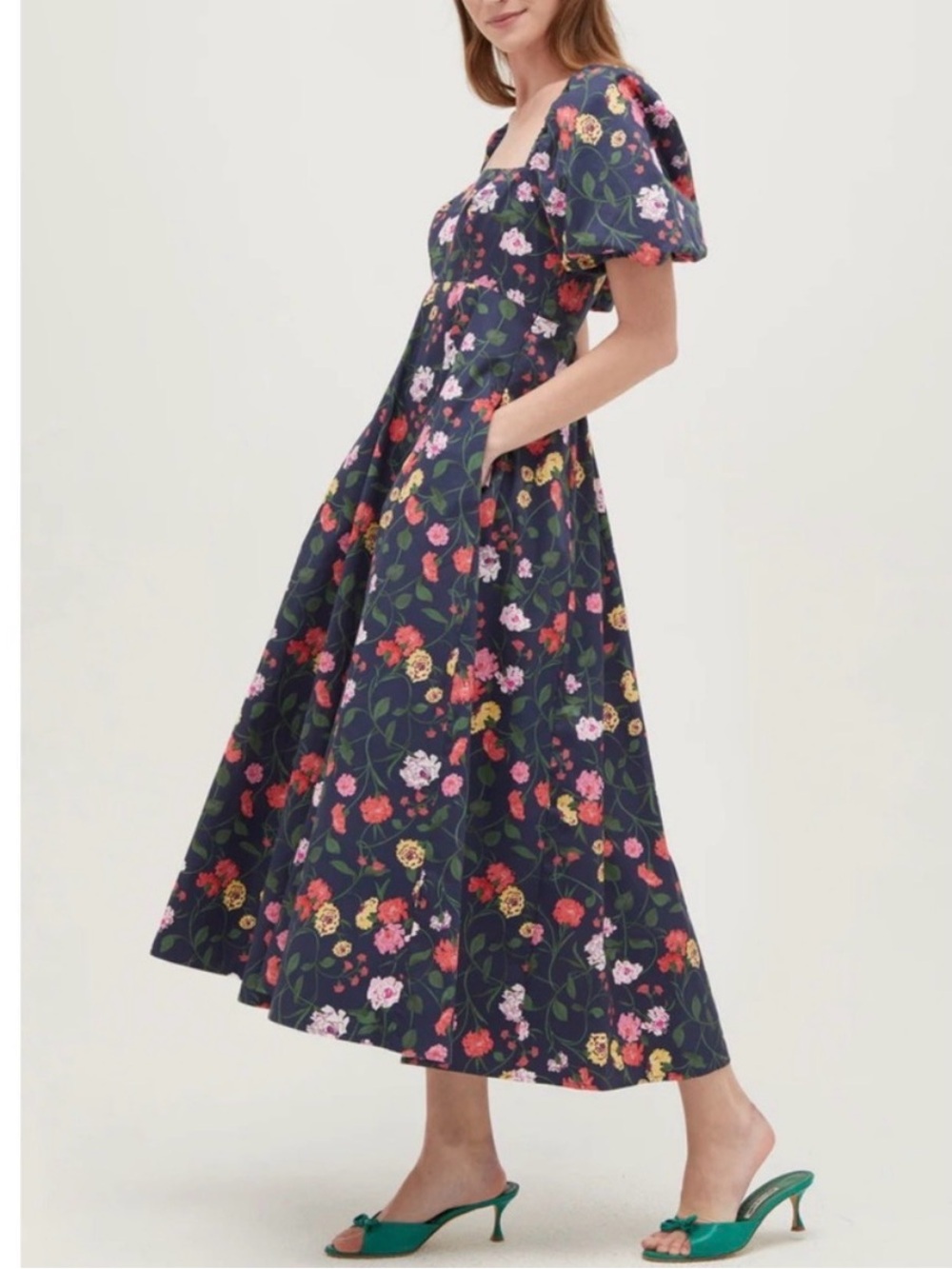 NWT Hill House Matilda dress in navy peony bouquet - Picture 3 of 6